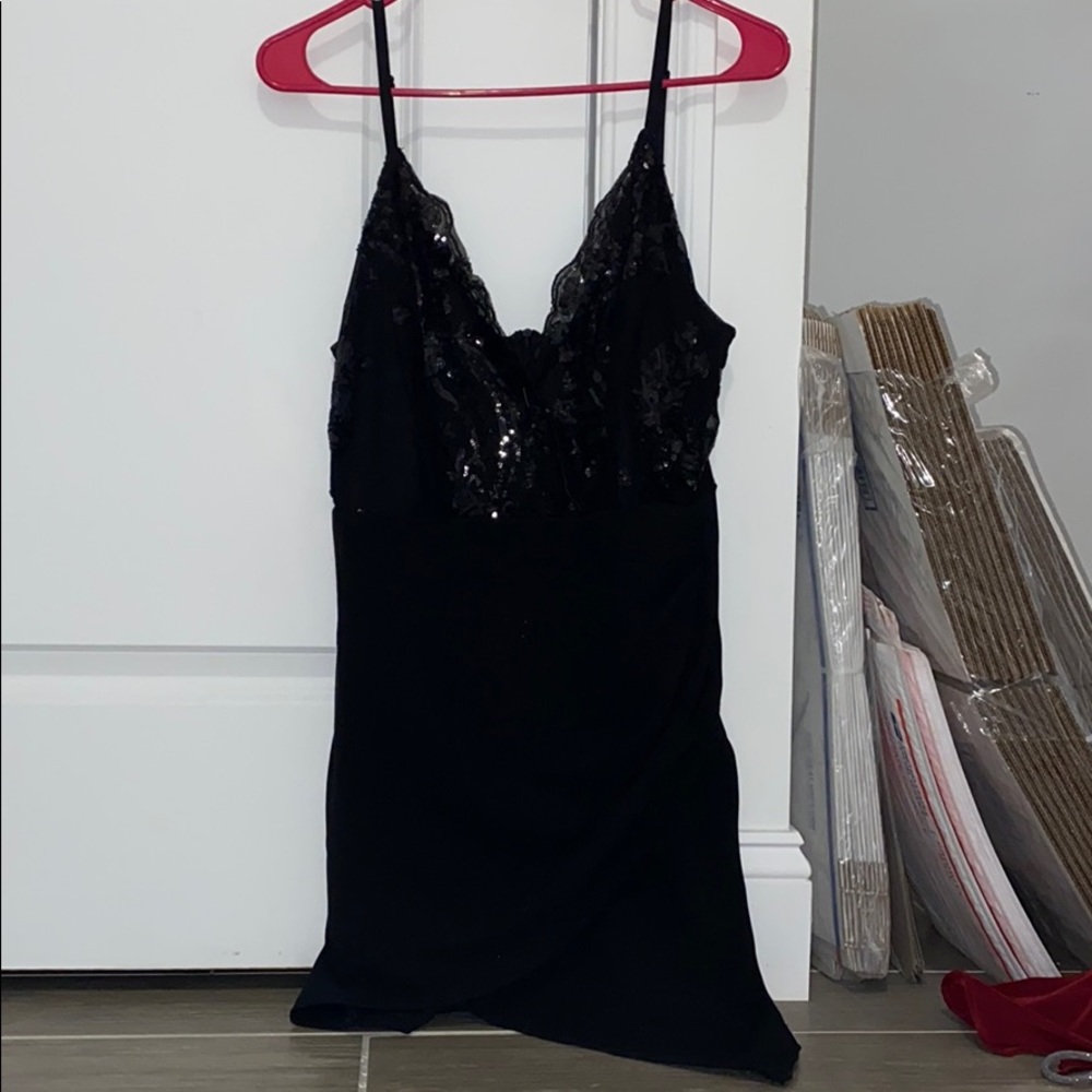 windsor black mini dress